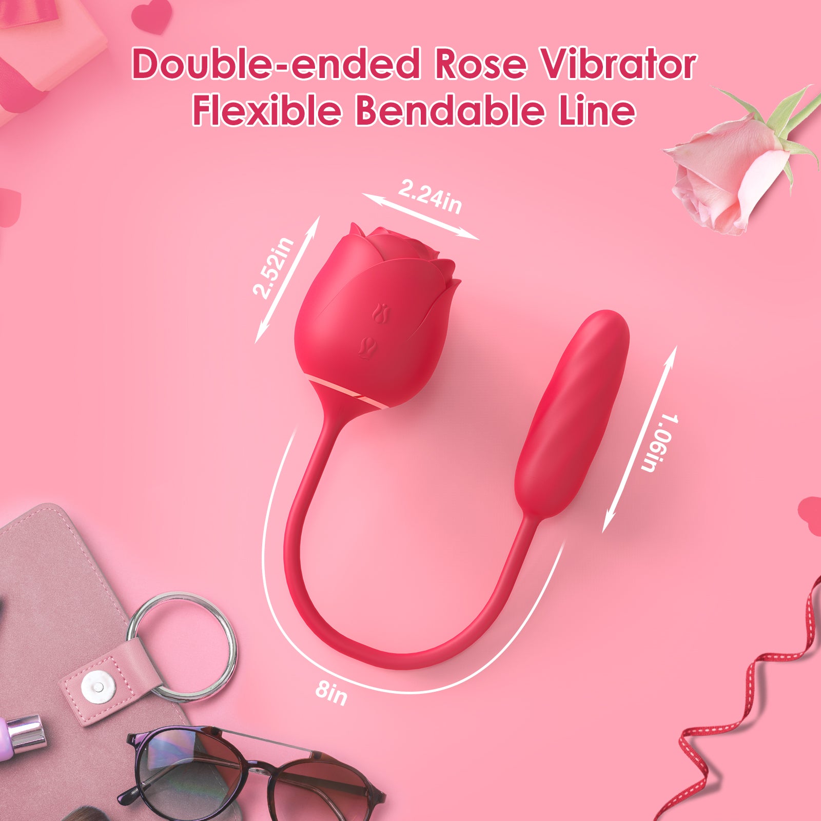 Rose Sex Stimulator for Women with 9 Tapping--Fiona