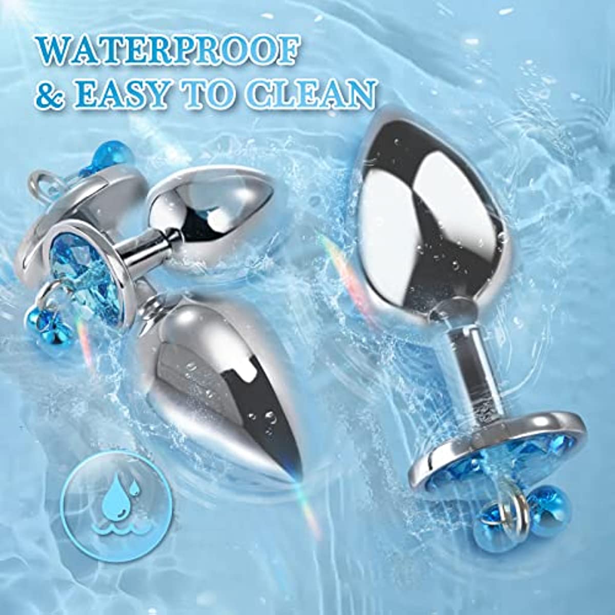 Training Butt Plug Kit, Sex Toy 3 Pcs Jeweled Design - Bell