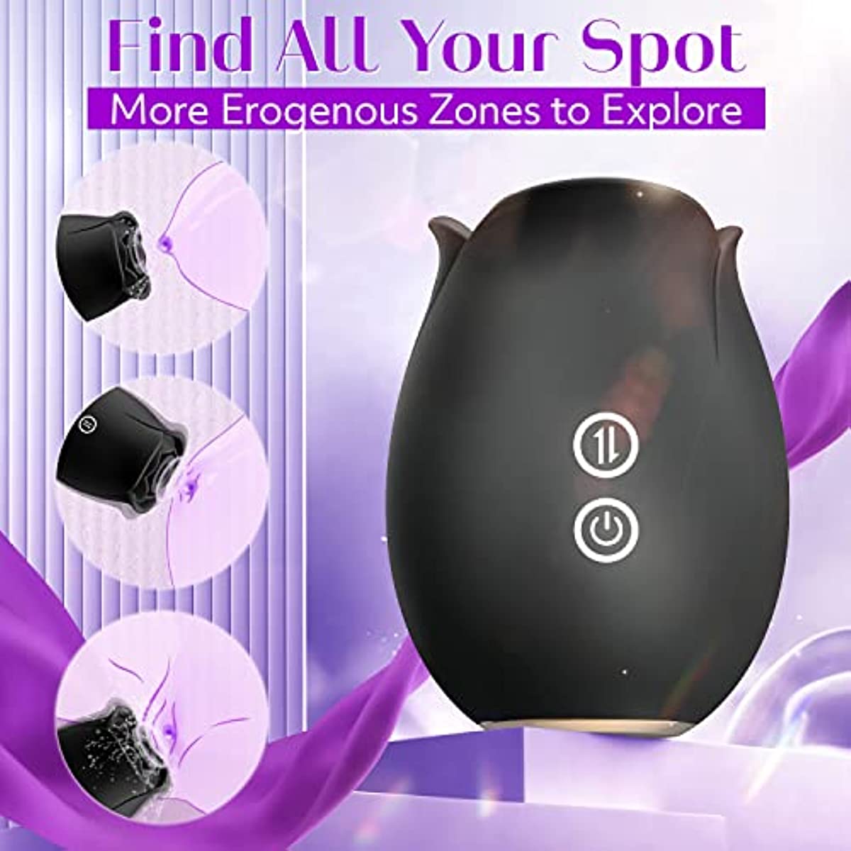 Rose Toy, Rose Sex Stimulator for Women - Black widow