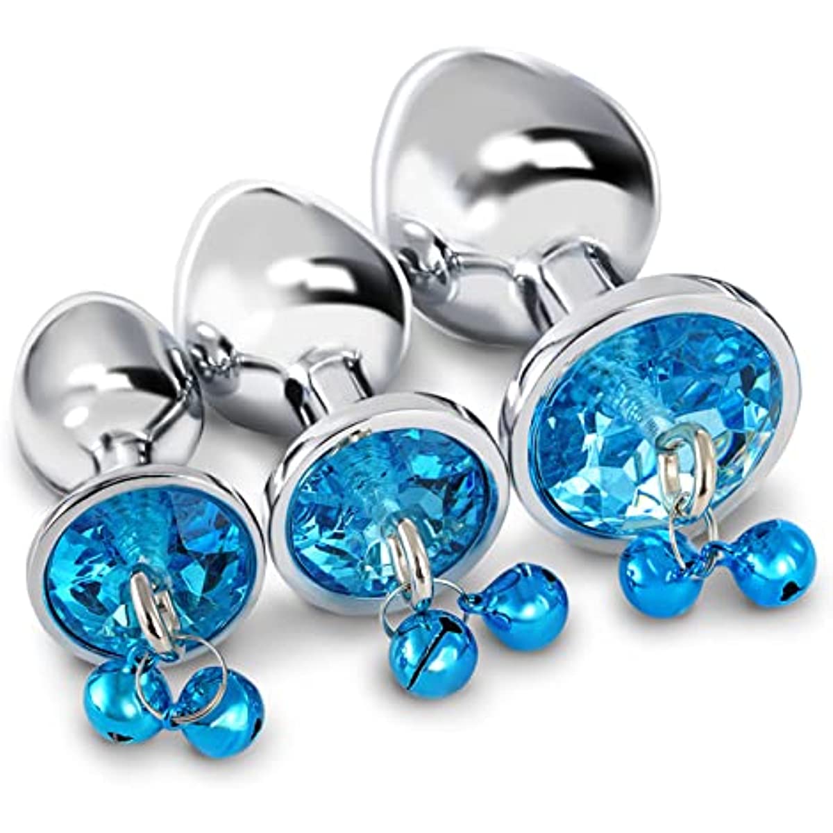 Training Butt Plug Kit, Sex Toy 3 Pcs Jeweled Design - Bell