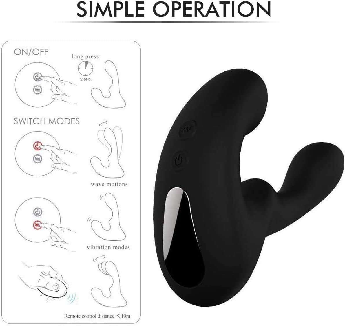 Motion Vibrating Prostate Massager with 9 Speeds Remote Controlled
