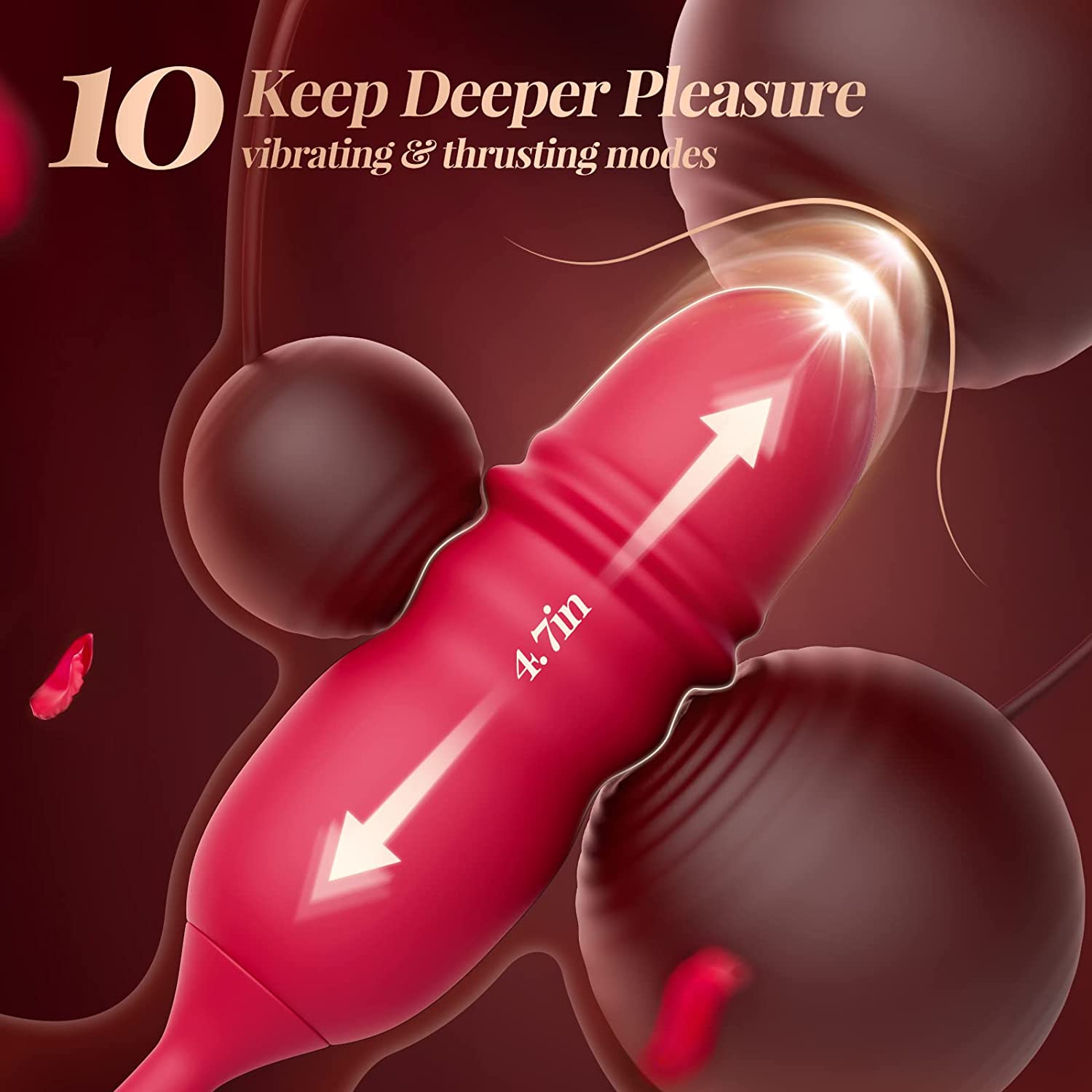 3in1 Dual Tongue Rose Toy Sex Stimulator for Women - Romeo
