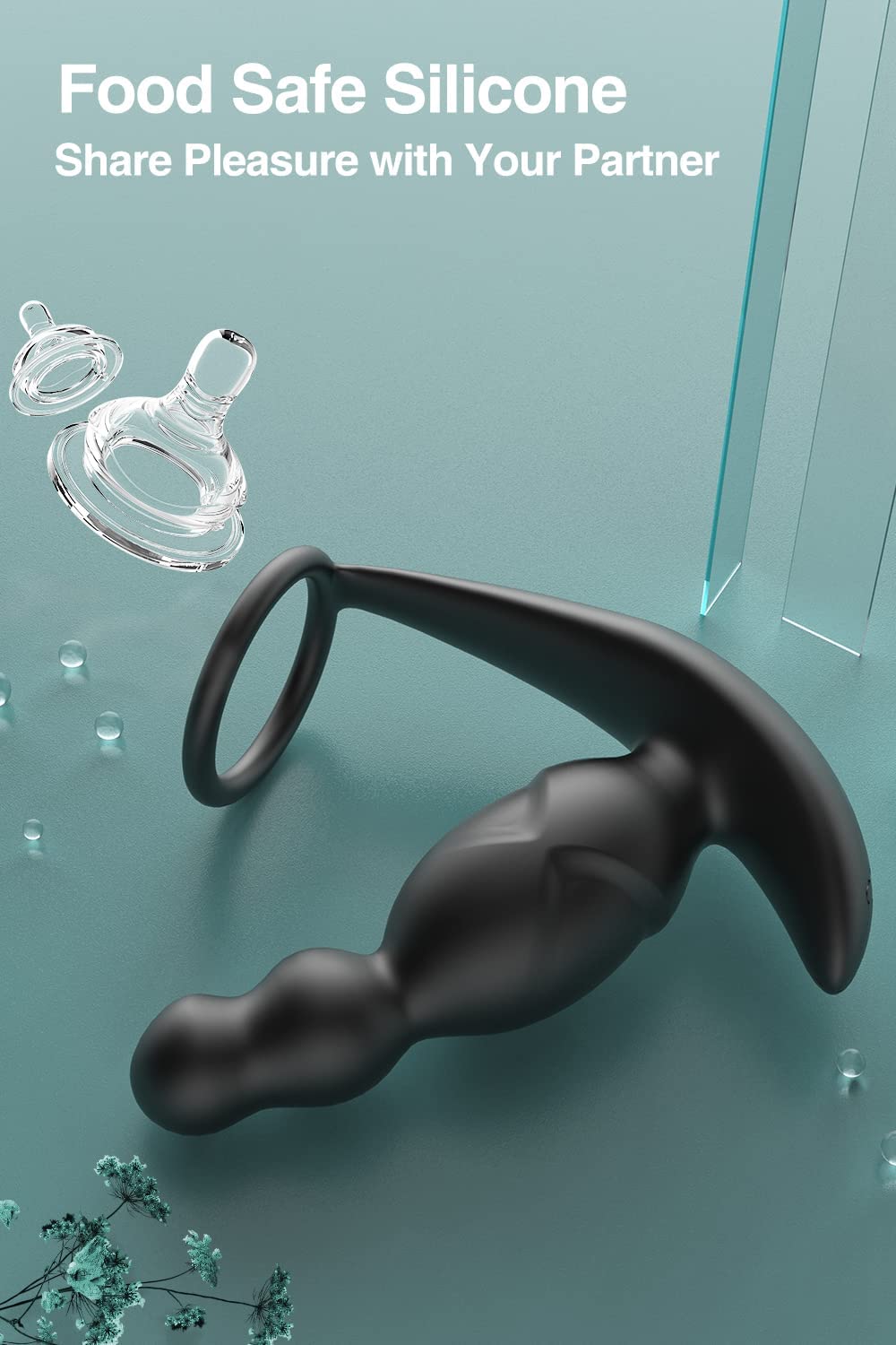 App & Remote Control with 3 Rotating & 9 Vibrating Anal Plug - Luz