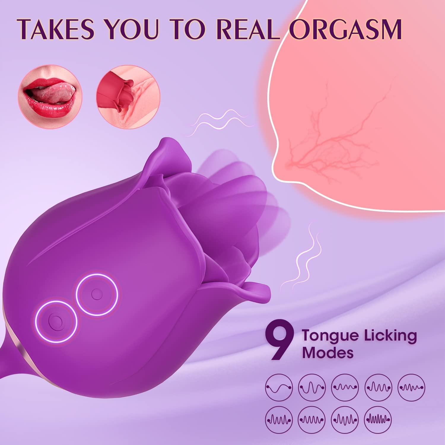 3 in 1 Rose Toy Vibrator -  Carmen
