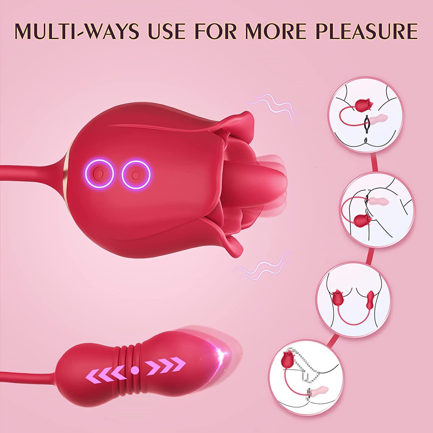 3 in 1 Rose Toy Vibrator - Skylar