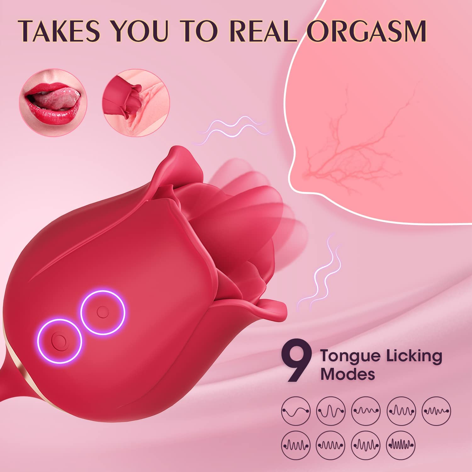 3 in 1 Rose Toy Vibrator - Skylar