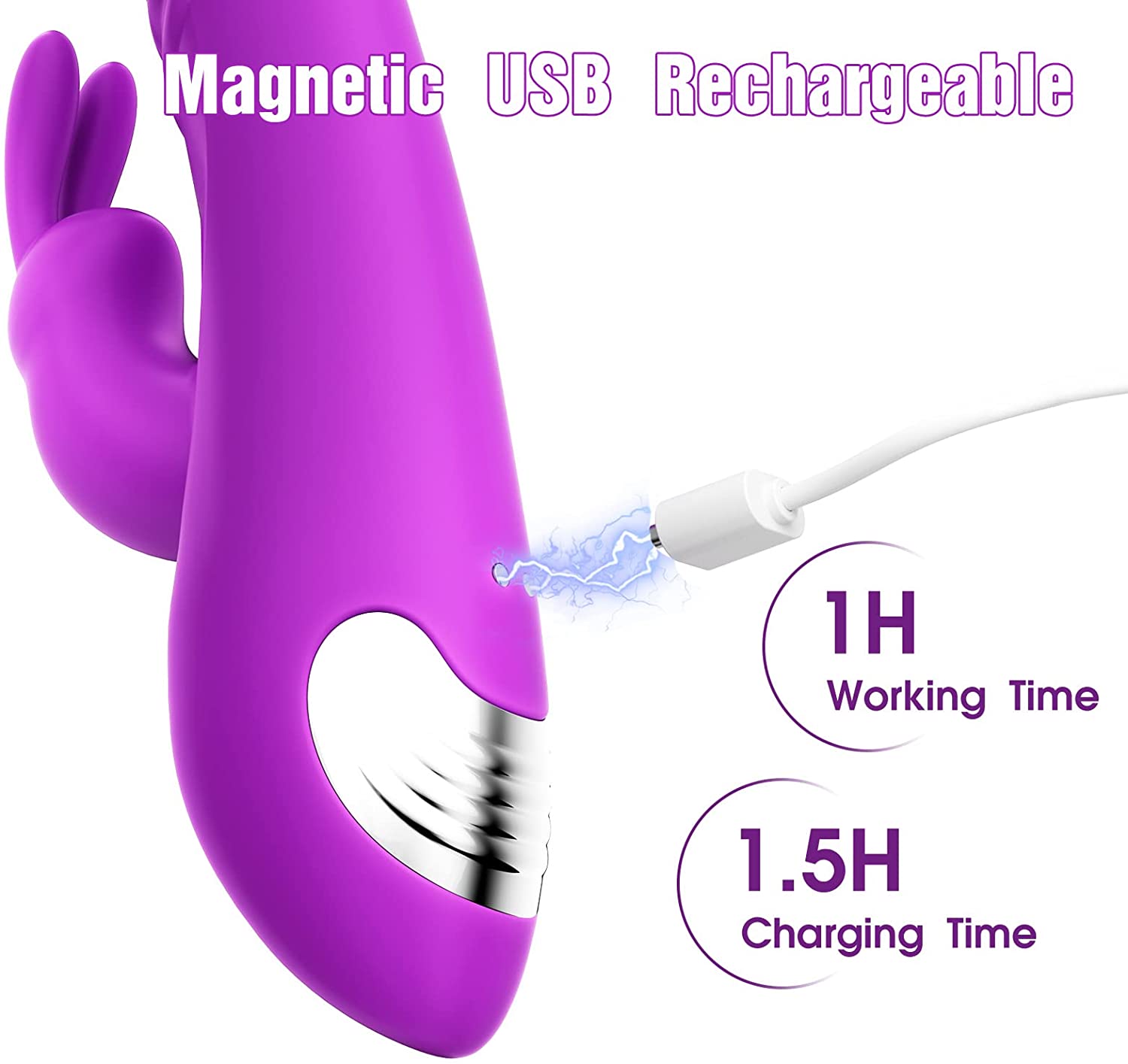 3 Powerful Thrusting Speeds  11 Vibration Modes Rabbit Vibrator - Nina