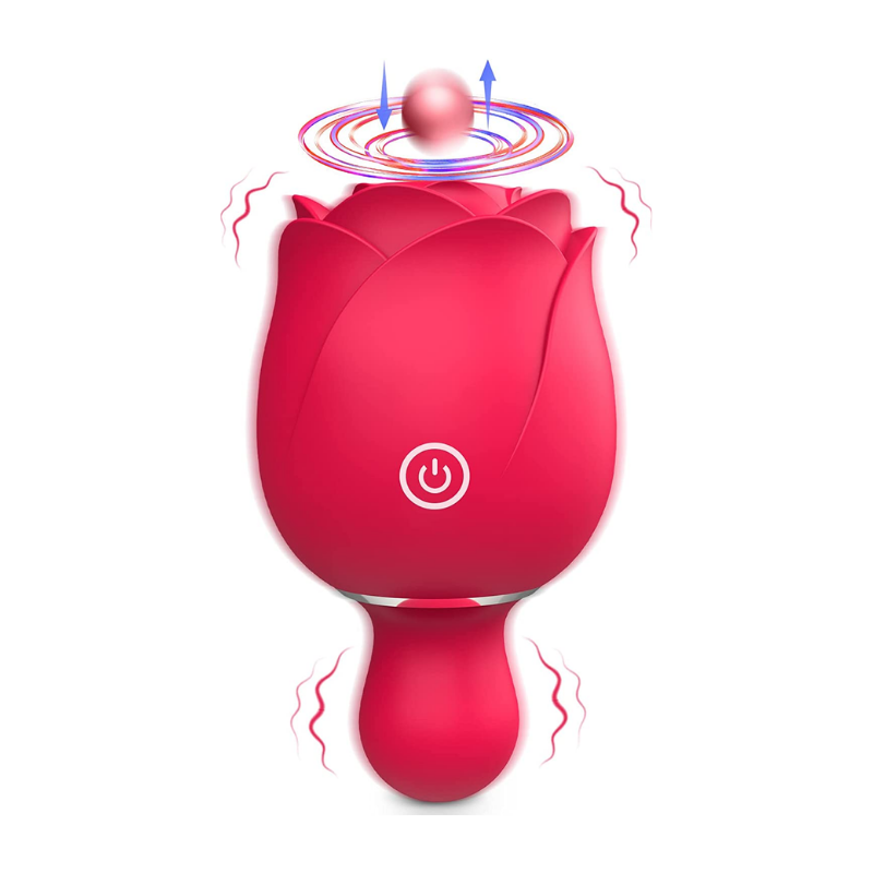 Rose Small Vibrators with 9 Tapping Modes Clitoral Nipple Stimulator - Fran
