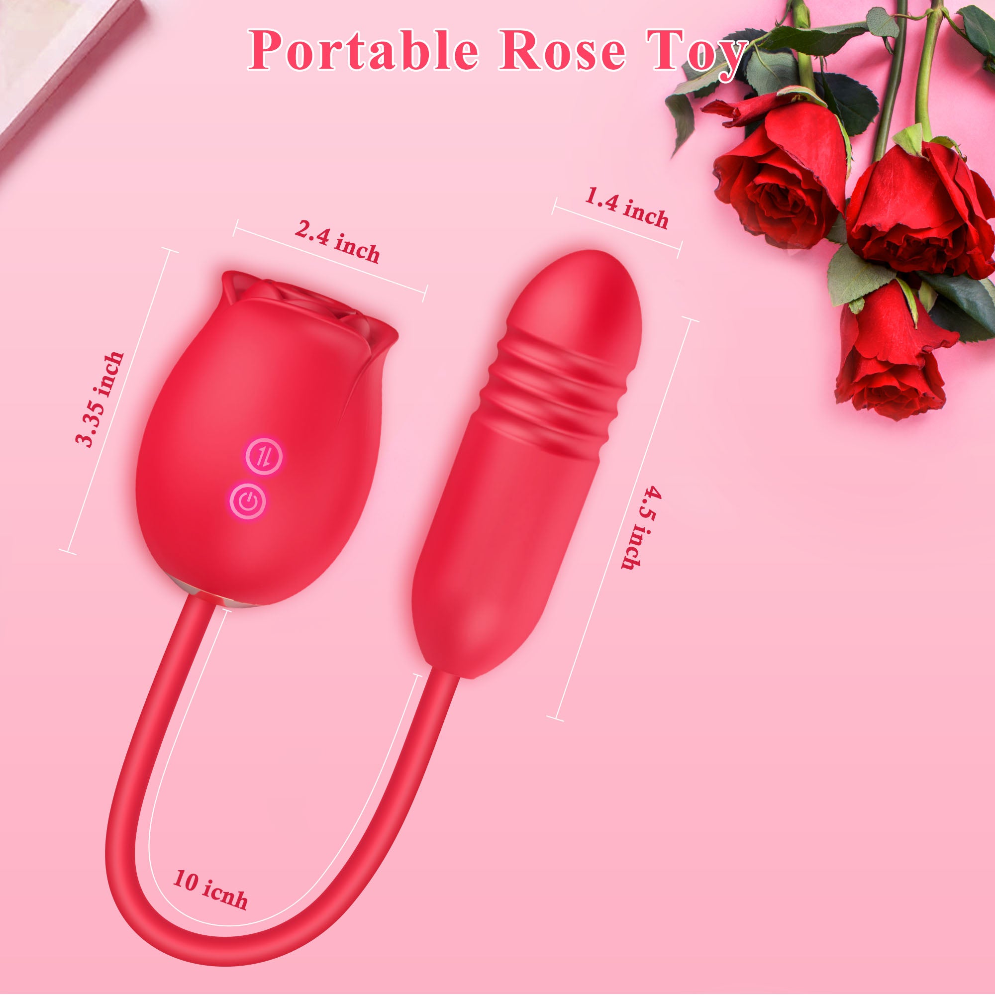 Upgraded Rose Sex Sucker with 18 Sucking Thrusting Dildo--Susan