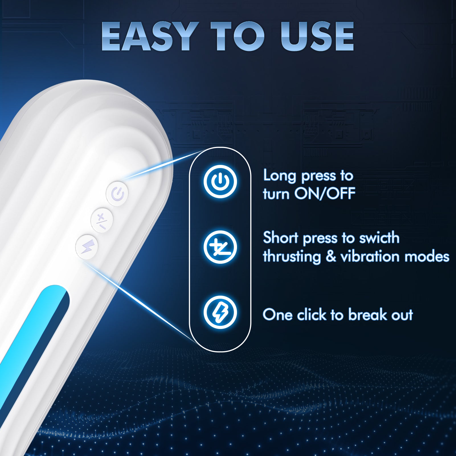 Automatic Male Masturbator with 7 Thrusting & Vibrating Modes Male Sex Toy--Holiday