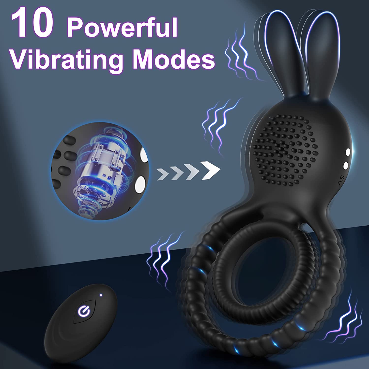 Rabbit Design Penis Ring Sex Toys for Men - Rabbit