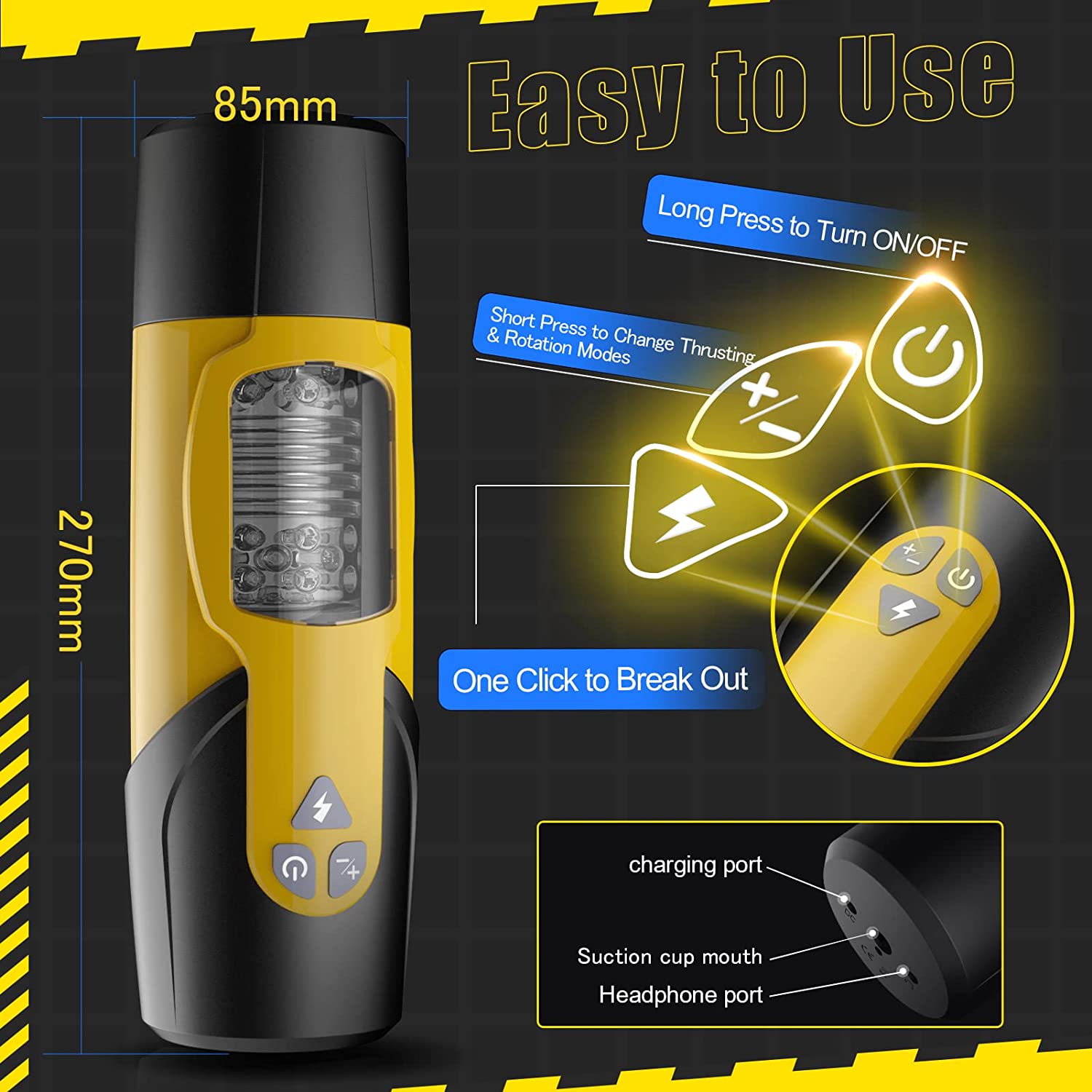 Electric Masturbator Cup - Dark Knight