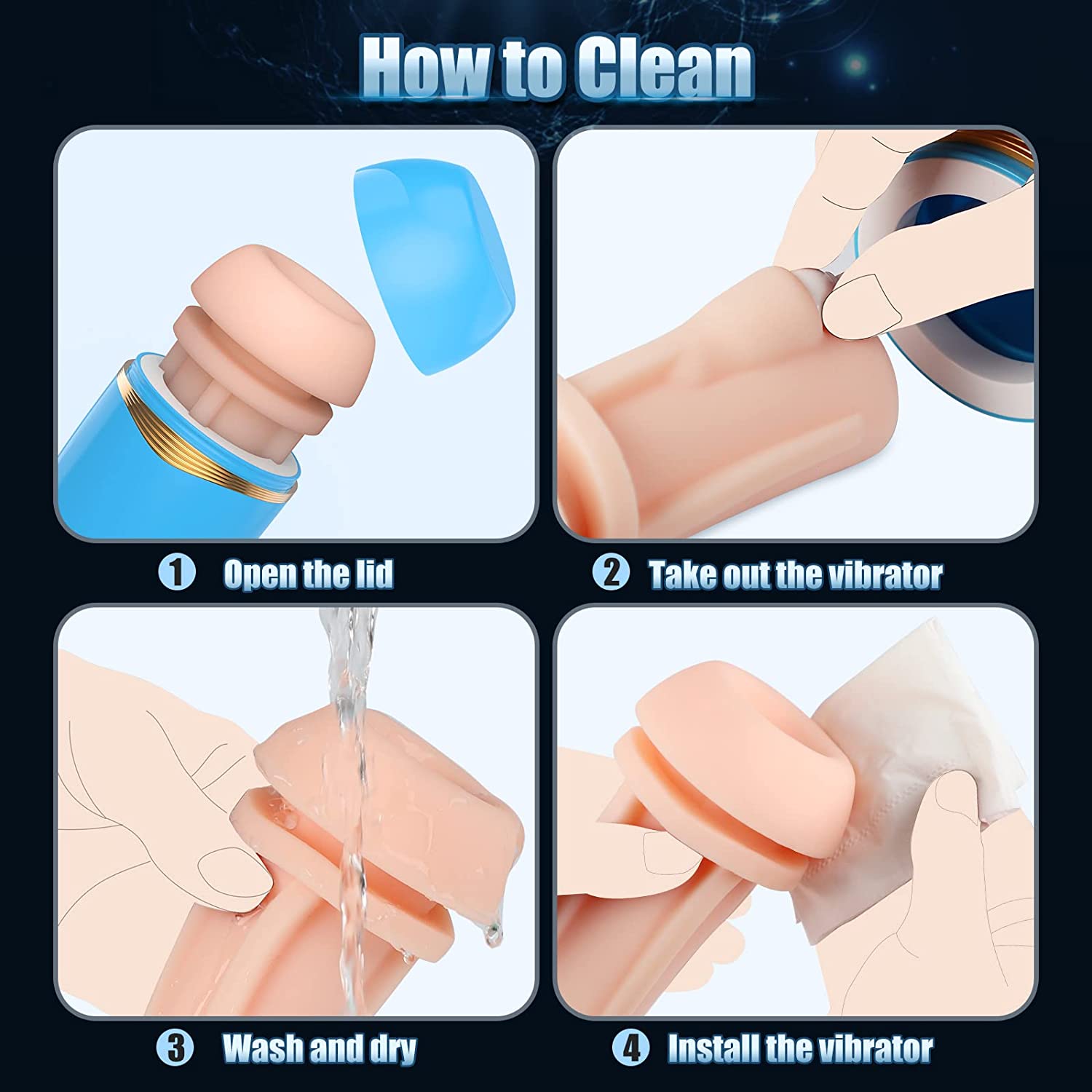 Automatic Male Masturbator with Powerful 10 Vibrations for Penis Stimulation--Emma