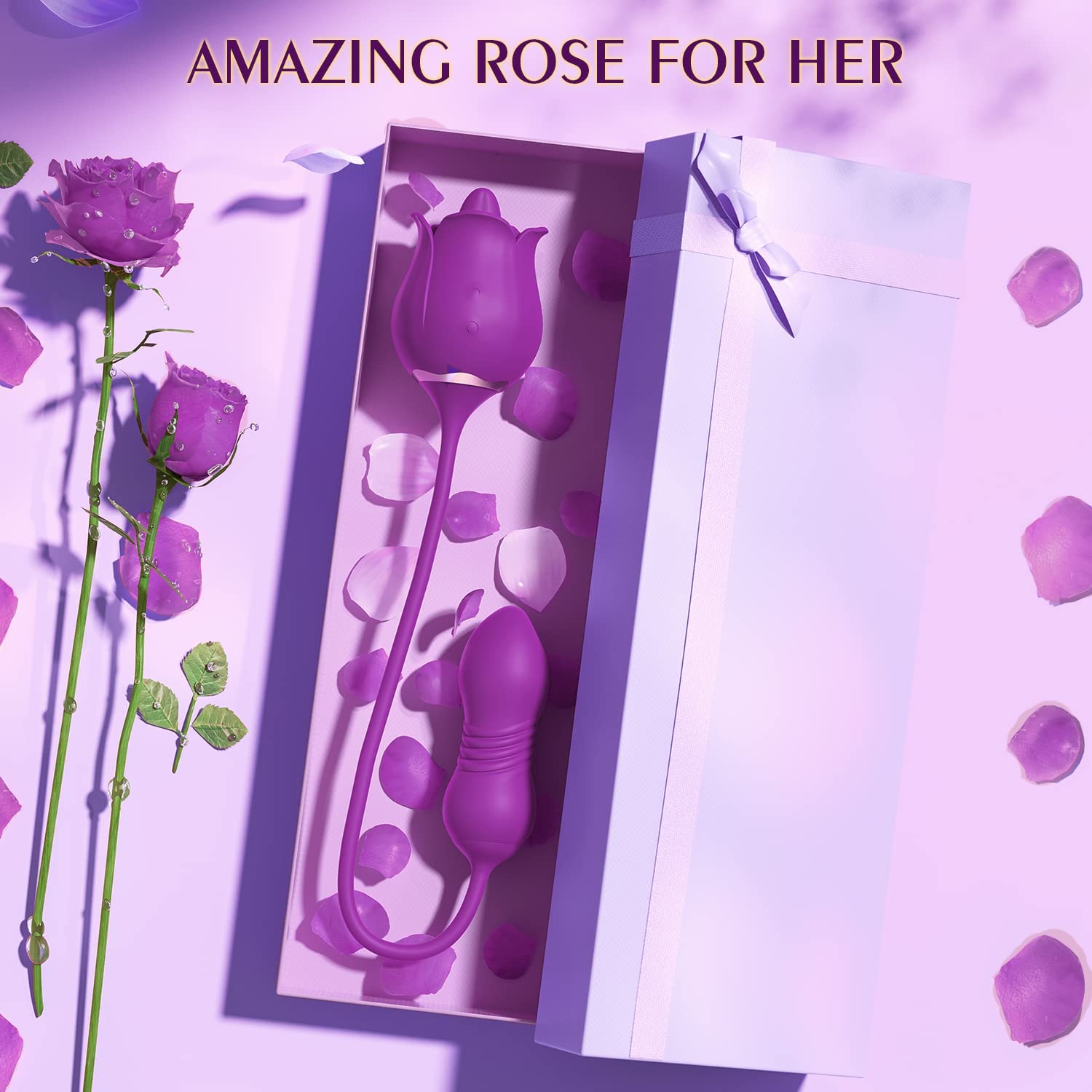 3 in 1 Rose Toy Vibrator -  Carmen