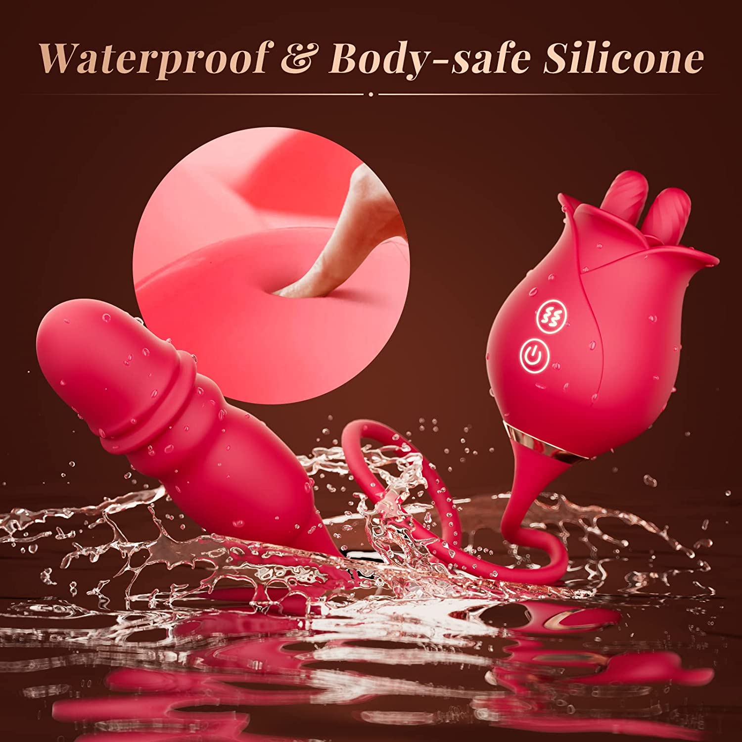3in1 Dual Tongue Rose Toy Sex Stimulator for Women - Romeo