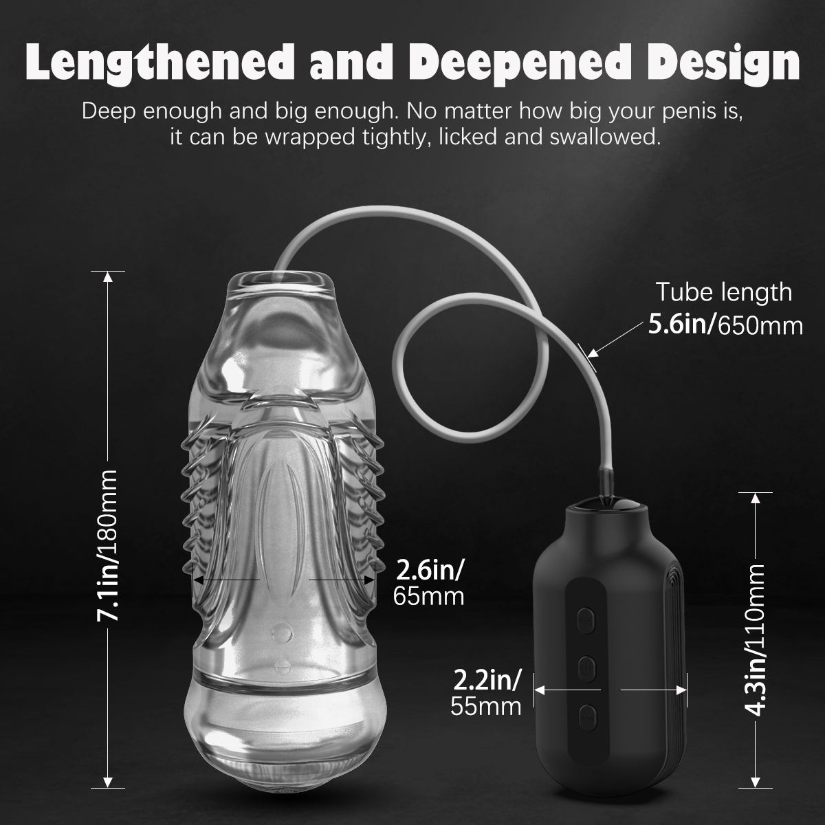 Automatic 2-in-1 Oral Masturbator with Strong Sucking and Vibrating-Bass