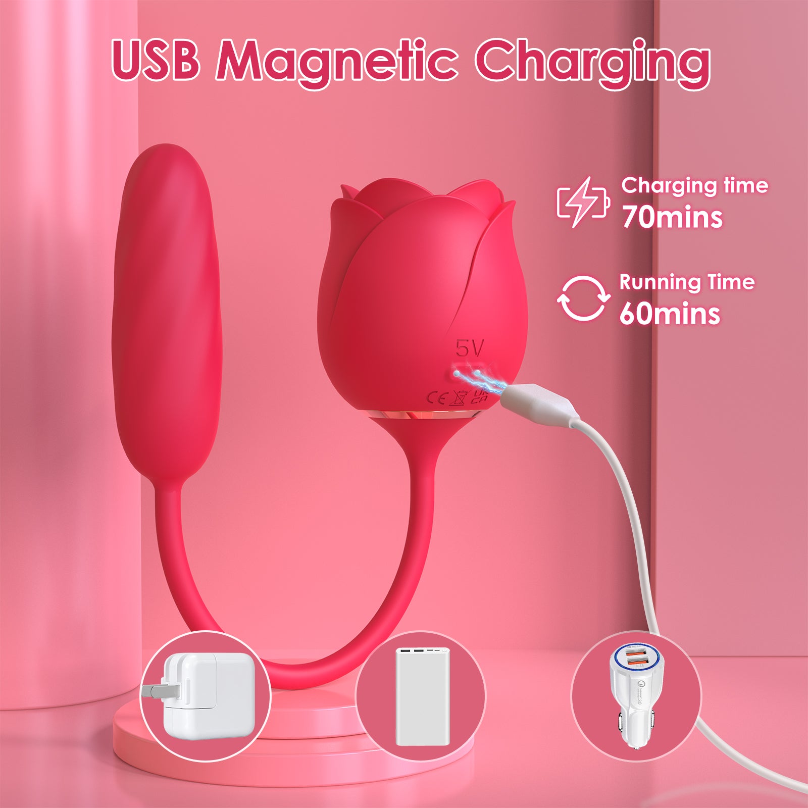 Rose Sex Stimulator for Women with 9 Tapping--Fiona