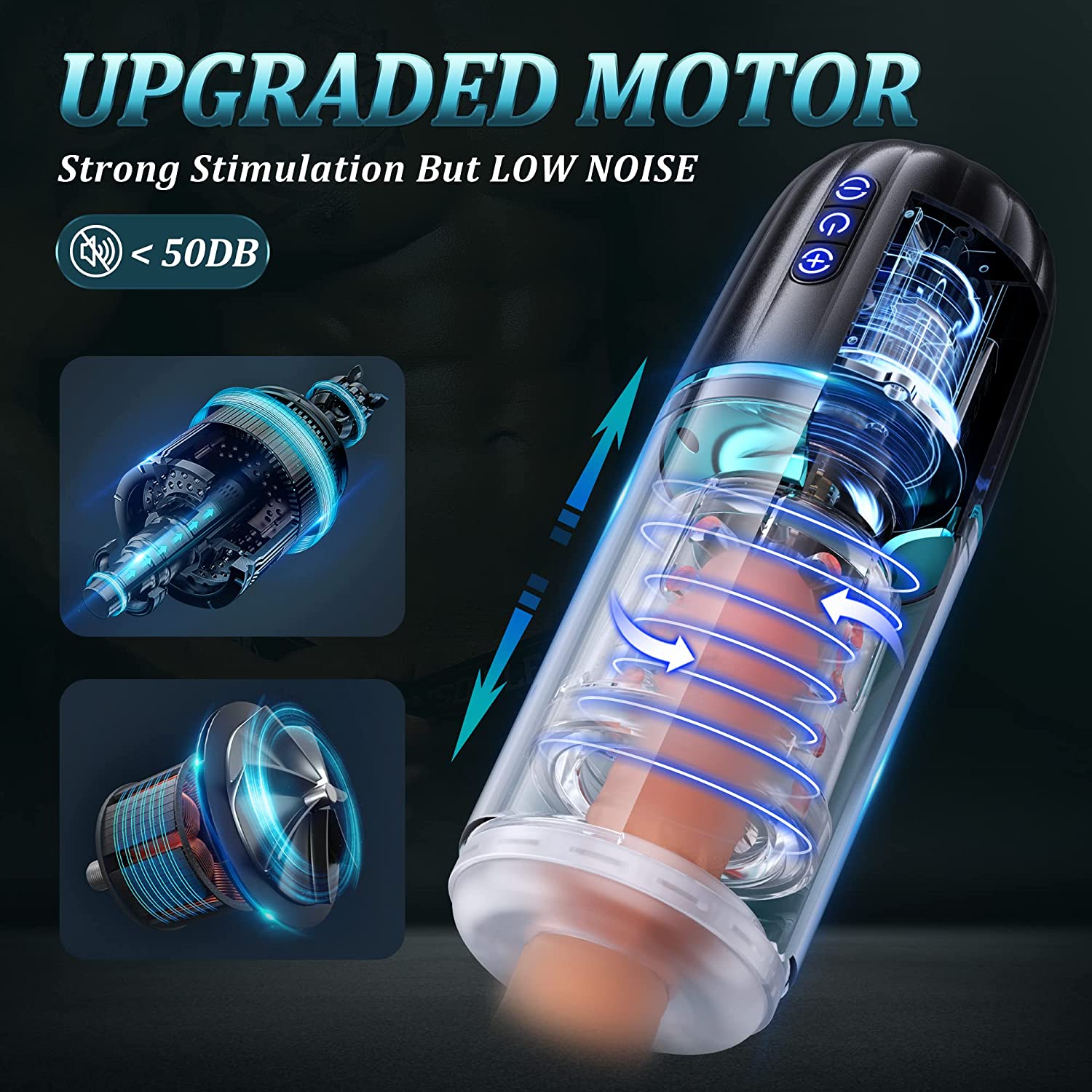 7 Thrusting & Rotating Automatic Male Masturbators Cup - Hurricane