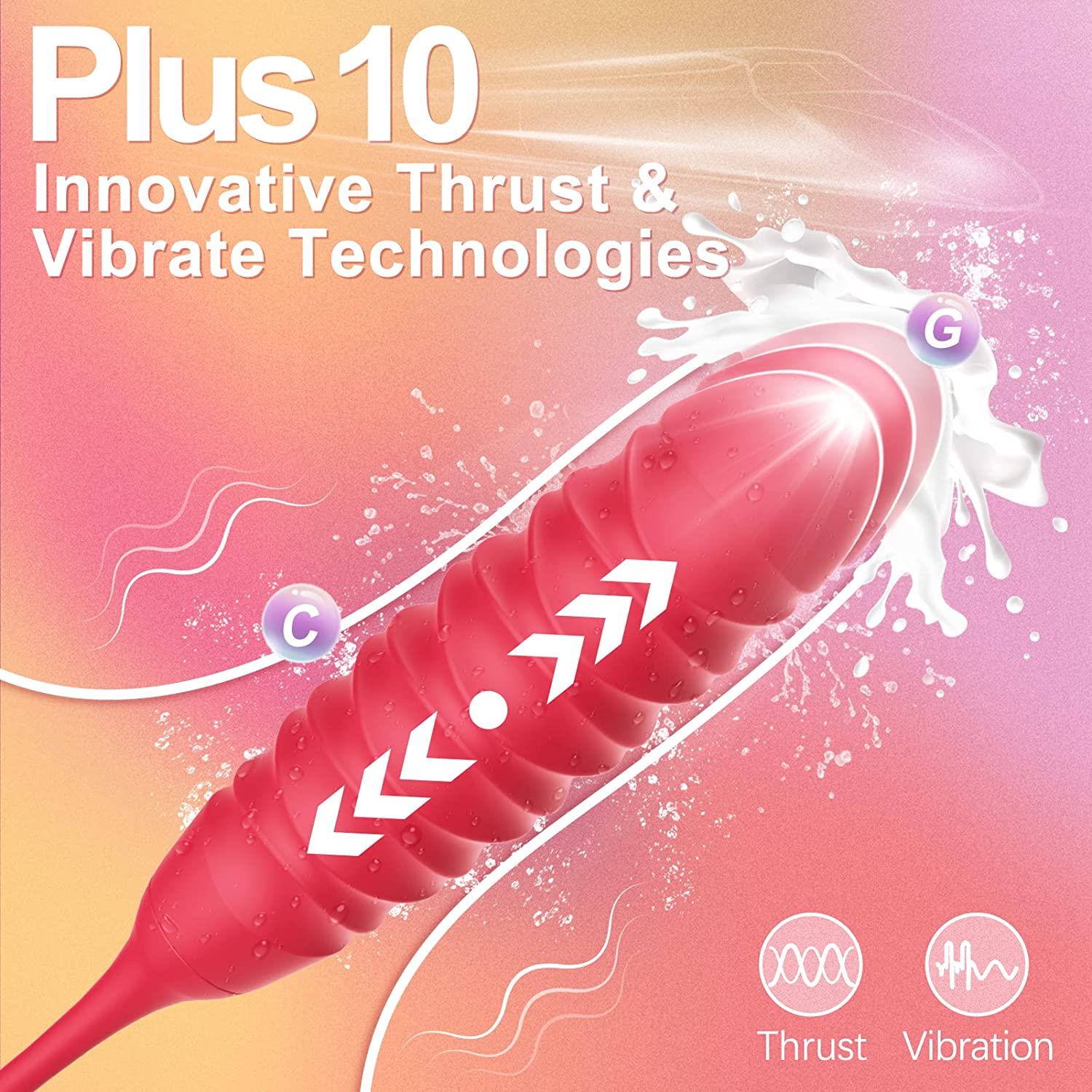 10 Modes Rose Thrusting Dildo Tongue Licking Vibrator - Meral
