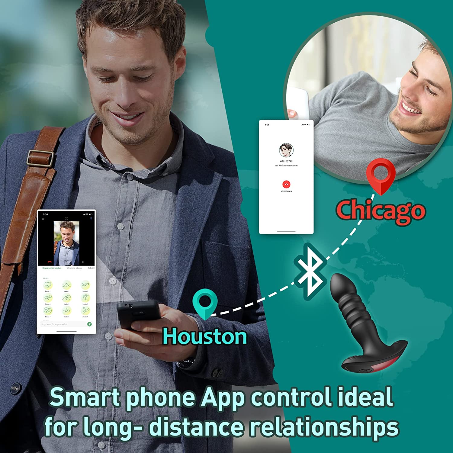 Anal Plug Vibrator with App Control Sex Toys for Men & Women - Harry