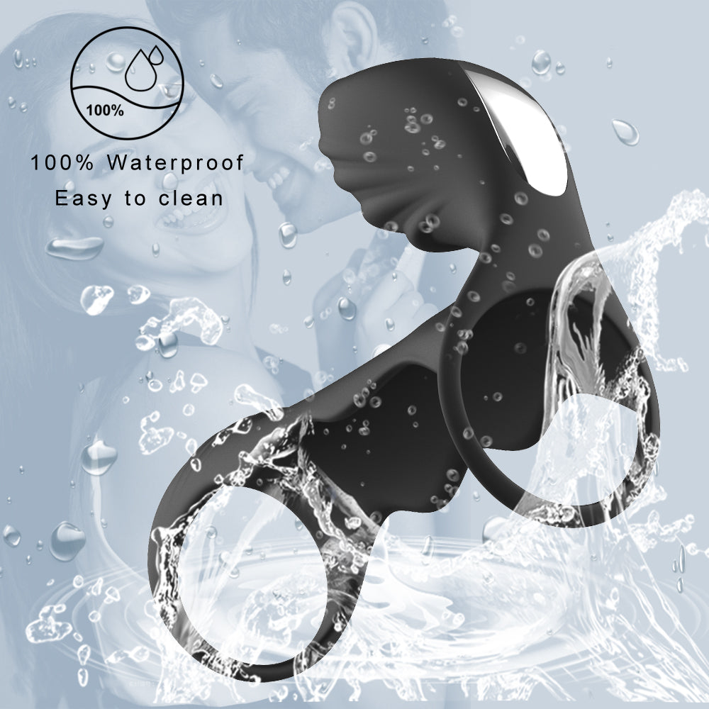 12 Vibration Modes Vibrating Penis Ring-Black