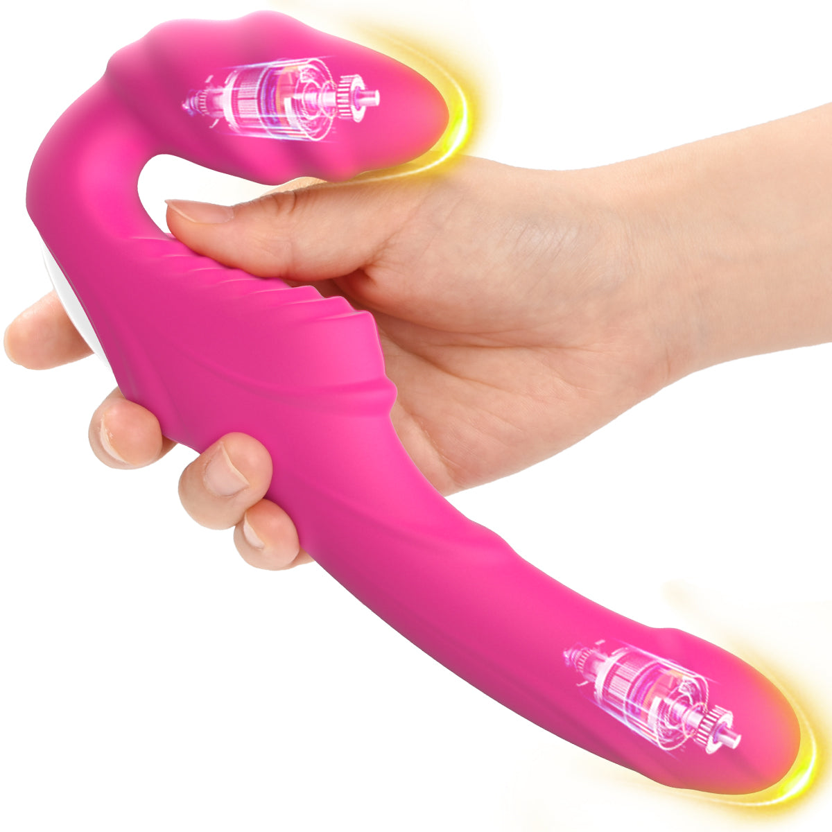 Dual Motor Dildo 180° Flexible Silicone Vibrator -Vava