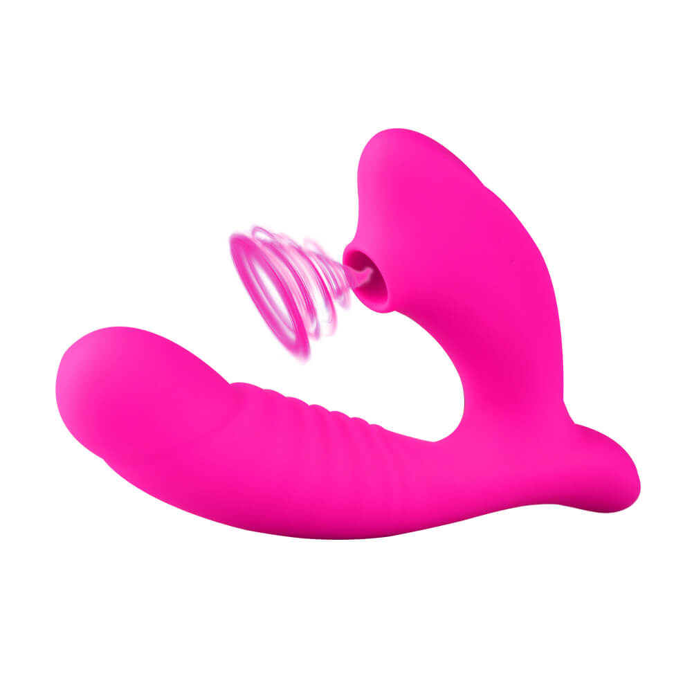 2 IN 1 Sucking Vibrator with Dildo